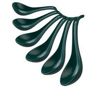 CHILDIKE Porcelain Ceramic Asian Soup Spoons Set of 6, 6.6 Inch Green
