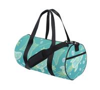 Childish Animal Manta Ray Fish Spaceship Green Blue Personal Item Travel Bag Gym Duffel Bag Business Trips Foldable