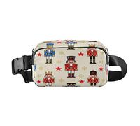Childish Cartoon Nutcracker Soldiers Pattern Fashionable Crossbody Bag Anti Theft Waist Pack for Women Men Multipurpose with Adjustable Strap for Cycling Hiking Gym bolsas de cintura para