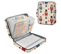 Childish Cartoon Nutcracker Soldiers Pattern File Organizer Folder 7 Pockets A4 Letter Size with Zipper Closure for Home Office Travel File Folder Jackets