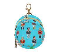 Childish Cartoon Nutcracker Soldiers Turquoise Newborned Boy Pacifier Case Portable Wallet Coin Bag, Neutral Baby Items