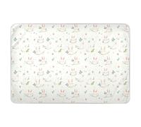 Childish Cute Rabbits White Cartoon Extra Large Resuable Changing Pad Covers Soft Absorbent Flat Crib Pads Portable Pee Mats for Children Adults Pets, 52" L x 34" W