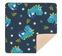 Childish Dinosaurs Stars Large Stylish Baby Playmat for Indoor Outdoor Water Resistant Tummy Time Mat for Babies Infants Toddlers, 50'' x 50''