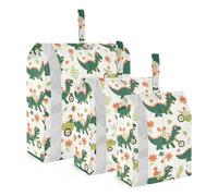 Childish Doodle Green Dino 3 Set Packing Travel Bags Foldable Closet Storage Bag Organizers For Travel Organizer For Travel