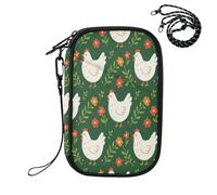Childlike White Chicken Pattern RFID Blocking Family Passport Holder, Waterproof Travel Document Organizer Wallet for Women Men, Credit Card Case Travel Essentials