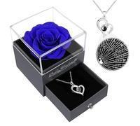 Childom Birthday Gift for Women,Blue Preserved Flowers Rose Gifts for Mum,Christmas Rose Gifts For Women Her Friend,Romantic Valentines Present for Teacher Wedding Anniversary Engagement Graduation