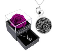 Childom Birthday Gift for Women,Purple Preserved Flowers Rose Gifts for Mum,Christmas Rose Gifts For Women Her Friend,Romantic Valentines Present for Teacher Wedding Anniversary Engagement Graduation