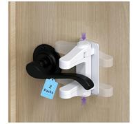 Childproof Door Lever Lock (2 Pack) Improved Baby Safety Locks for Doors Prevents Toddlers from Opening Doors, 3M Adhesive No Drilling No Tools Simple Install, Easy One-Hand Operation for Adults