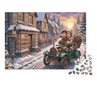 Children 1000 Piece Jigsaw Puzzle Christmas Snow Village Concentration Training Leisure Time Perfect for Family Weekend Activities 70x50cm/1000pcs