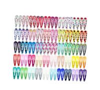 Children 100pcs Printed Hair Clip Set Adorable Girls Hairpin Creative Bang Clip Boys and Girls Snap Hair for Special Occasions