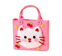 Children 2-4 Little DIY Embroidery Doll Set Cartoon Animal Sewing Craft Kit Handbag Material Pack Get A Cute Bag Handmade Number Flip Chart (A, 24x31x4cm)