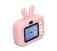 Children 20MP Digital Camera with AI Intelligent Face Recognition for Kids, 1080P USB 2in Color Display, 5 Puzzle Games, USB Charging, Silicone Protection Cover (Pink)