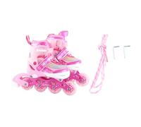 Children Adjustable Inline Skates Soft Roller Some people Skates Rainbow Lights Size Adjustable Comfortable Suitable Souvenirs Pink