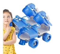 Children Adjustable Roller Skates - Sizes 28-36 Skates, Double Row Wheels | Lightweight Four-Wheel Roller Shoes For Boys Girls Outdoor Sports Training Fun Exercise Recreation