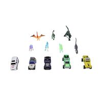 Children Alloy Dinosaur Vehicle Toy Collection with Educational Map for Enhanced Learning and Play 5 Cars 7 Dinosaurs