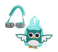 Children Anti Lost Backpack with Wrist Link Cartoon Owl Nylon | Green, Comfortable Safety Walking Design, Back to School Decorations for Nursery Bags