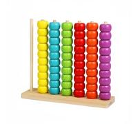 Children Arithmetic Frame Wooden Bead Counting Toy Educational Sorting Board Hand Eye Coordination Math Suitable for Early Childhood Parent Child Activities, L, 44