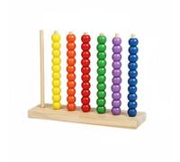 Children Arithmetic Frame Wooden Bead Counting Toy Educational Sorting Board Hand Eye Coordination Math Suitable for Early Childhood Parent Child Activities, S, 44
