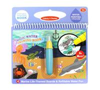 Children Art Painting Book with Refillable Water Pen Magical Water Drawing Book for Home School and Travel Educational Water Art