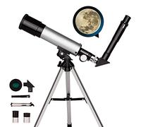 Children Astronomical Telescope, 360/50Mm Tube Optical Refractor Telescopes,Kids Beginner Outdoor Monocular Spotting Scope,with Tripod & Finder Scope + Extender