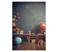 Children Back To Photography Backdrop Vintage Library Bookshelf Wooden Floor Photographic Background Photo Studio Props(NSW15667,Polyester 200x300cm)