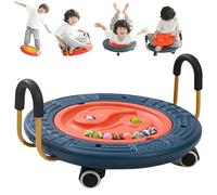 Children Balance Board Maze, 4-in-1 Wobble Board with Handrails and Wheels, Sensory Scooter Board for Autism Therapy, Max Load 220 Lbs, Includes 5 Balls