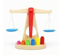 Children Balance Scale Educational Balance Toy Scale With Weights Wooden Teaching Aid Develop Math Awareness Suitable for classroom teaching home, A-style Large Balance Scale