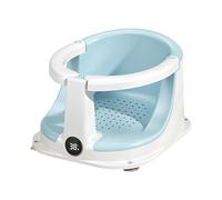 Children Bath Seat, Foldable Bathtub Shower Seat, Full Body Support with Padded Cushion and Built in Temperature Sensor, Safe Bathing Chair for Girls, Boys, Preschoolers