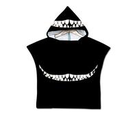 Children Bath Towel Robe Fansu Kids Cartoon Pattern Hooded Beach Pool Poncho Swimming Blanket for Girl & boy (60 * 60cm,Tooth)