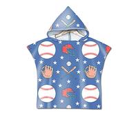 Children Bath Towel Robe Fansu Kids Cartoon Pattern Hooded Beach Pool Poncho Swimming Blanket for Girl & boy (60 * 60cm,Baseball Cap)