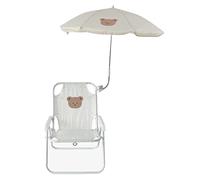 Children Beach Camping Chairs Cartoon Animal Cute Style Metal Support Durable PP Foldable Portable with Umbrella Outdoor Sunscreen Beach Seaside (Bear with Umbrella)