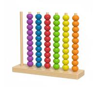 ＡＷＨＡＯ Children Bead Game Wooden Sorting Toy Stacker Lacing Set Lacing Color Sorting Vertical Stacking Form Building Smooth Wood Suitable for preschool, Stacking Bead Match