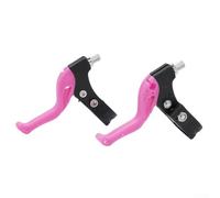 Children Bicycle Brake Levers Pair for 2.2cm Handlebars, Plastic Hand Brakes Set Left and Right for Kids Bike Repair and Maintenance, Essential Spare Parts in Black Red Green Blue Pink(Pink)
