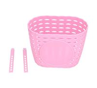 CHILDREN BIKE BASKET THICKENED PLASTIC WEAR RESISTANT AND DURABLE KIDS STROLLER SHOPPING HANGING BASKET FOR OUTDOOR ACTIVITIES (Pink)