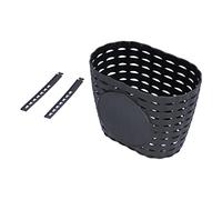 CHILDREN BIKE BASKET THICKENED PLASTIC WEAR RESISTANT AND DURABLE KIDS STROLLER SHOPPING HANGING BASKET FOR OUTDOOR ACTIVITIES (Black)