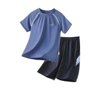 Children Boys Short Sets,Boys' Short Sleeve T Shirt Medium To Large Kids' Sunscreen Clothing Summer Children'S Lightweight Outerwear Underwear For Children 3 18