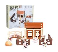 Children Building Blocks Wooden Construction Playset Creative Educational Building Manual Toy Suitable for Home Preschool Early Learning