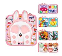 Children Busy Toy - 7.87x7.87x2.36 Inch Felt, Preschool Educational Pack, Soft Buckle Board | Early Development Activity Kit For Hand Eye Coordination Indoor Living Room Bedroom Travel Aid