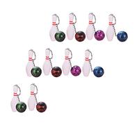 Children Car Keyring 10Pcs Mini Bowling Keychain Sports Theme Keyring Pendant Key Holder Decor (Random Color) Bowling Keychain Pendant Children Car