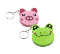 Children Cartoon Animal Mini Retractable Tape Measure 2pcs Keyring | Abs Casing, Automatic Pull-back Action, Compact Learning Tool, Back to School