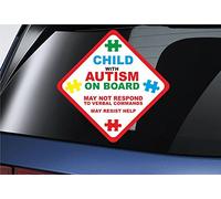 CHILDREN/CHILD With Autism On Board - Vinyl Printed Sticker - Awareness & Informational sticker for Emergency Services (CHILD)