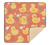 Children Cute Yellow Rubber Ducks Soft Padded Baby Gym & Activity Mat for Floor Comfortable Activity Gym Mat for Babies Infants Toddlers, 50'' x 50''