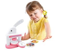 Children DIY Badge Button Maker for Making Round/Heart/Keychain Reusable Acrylic Press Art Girls Boys Christmas Gift(Pink Set)