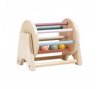 ＡＷＨＡＯ Children Educational Drum Rolling Toy Drum Cylinder Bead Roller Activity Drum Wooden Build For Coordination Rotating Movement Calm Rhythm Tabletop