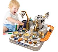 Children Educational Radar Rocket - Car Spaces Adventure Toys, Preschool Cars Adventure Set | Puzzle Race Track Playset with Mini Cars and Astronaut, Racing Car with Lights and Sounds, Carrier Truck