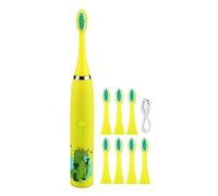Children Electric Toothbrush, Smart Rechargeable Toothbrush for Junior Kids Waterproof Power Toothbrush USB Charging 8 Toothbrush Head for Childs Girls Boys Ages 3-12(Yellow)