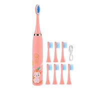 Children Electric Toothbrush, Smart Rechargeable Toothbrush for Junior Kids Waterproof Power Toothbrush USB Charging 8 Toothbrush Head for Childs Girls Boys Ages 3-12(Pink)