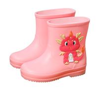 Children Female Elastic Mouth Children's Rain Boots Textured Soles Non Slip Light Comfortable Rain Shoes for Primary School Students (85 Toddler) Pink