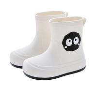 Children Female Elastic Mouth Children's Rain Boots Textured Soles Non Slip Light Comfortable Rain Shoes for Primary School Students (White 185 Middle Child)