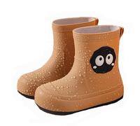 Children Female Elastic Mouth Children's Rain Boots Textured Soles Non Slip Light Comfortable Rain Shoes for Primary School Students (Brown 185 Middle Child)